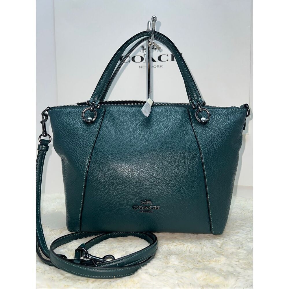🔥🎁NWT! Coach KACEY Satchel Leather Handbag Forest C6229 Msrp:$350.00